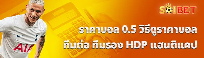 ราคาบอล 0.5 วิธีดูราคาบอล ทีมต่อ ทีมรอง HDP แฮนติแคป